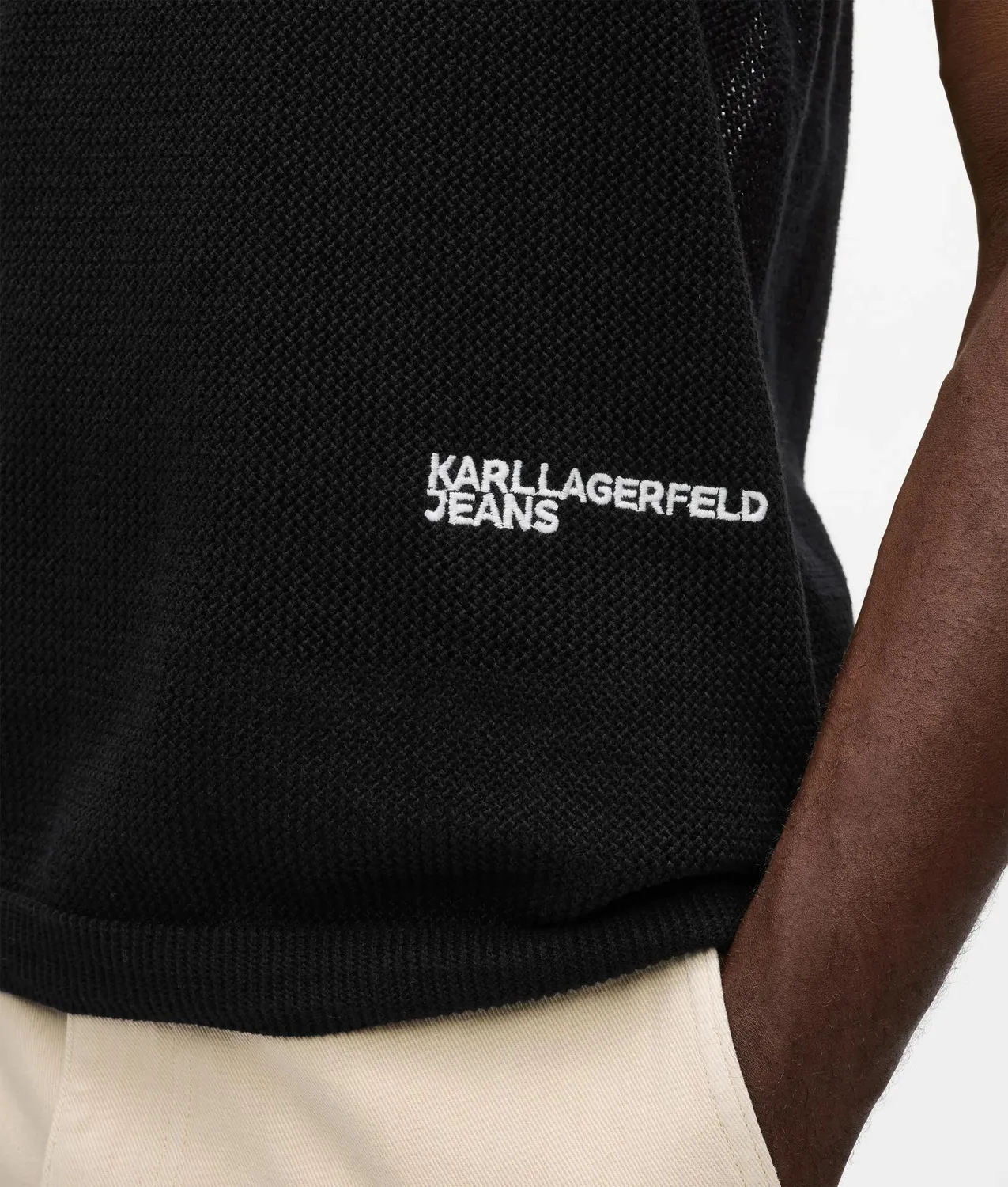 Karl Lagerfeld KL Jeans Knit Tank Top Sticklogo Ripp