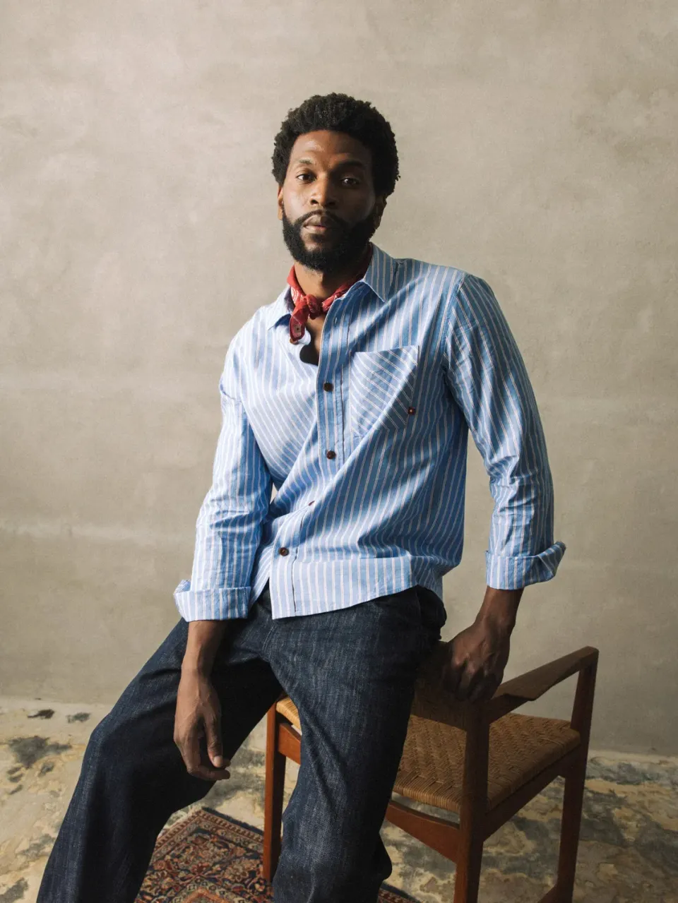 Mos Mosh MMGDavid Spring Stripe Shirt Hemd Hellblau