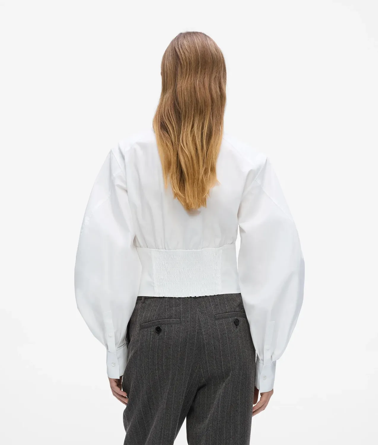 Karl Lagerfeld Corset Popeline Bluse Bio-Baumwolle