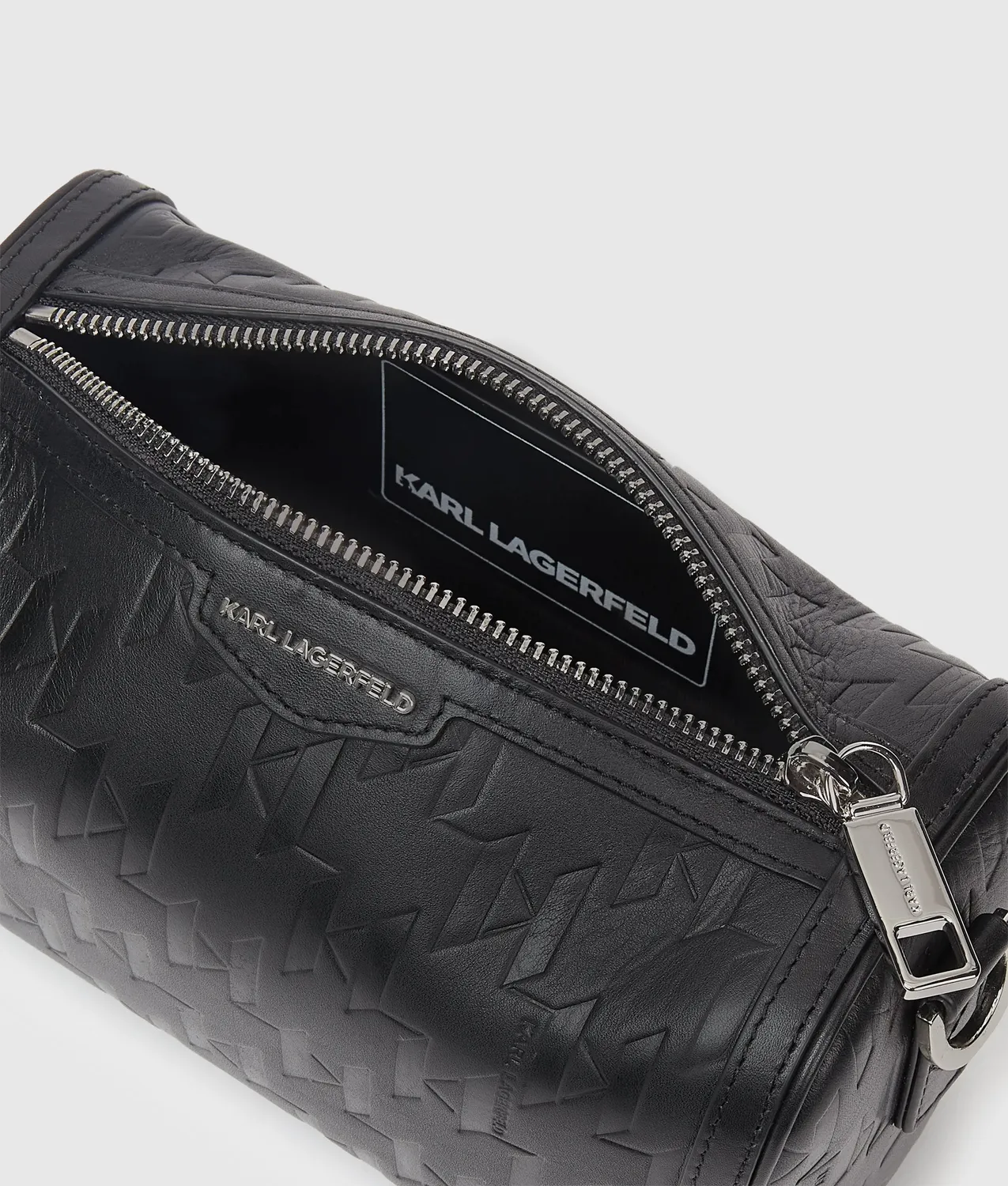Karl Lagerfeld K/Loom Leder Mini Barrel Bag Monogramm