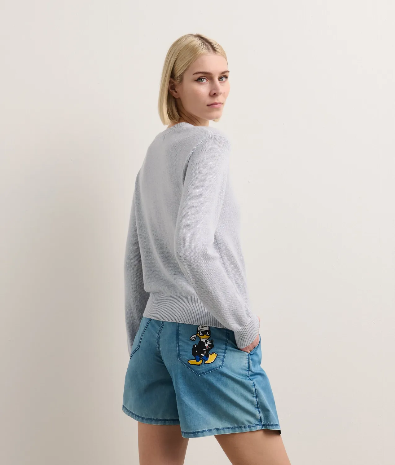 Karl Lagerfeld Disney x KL Sweatshirt gestrickt Donald Duck schwarz