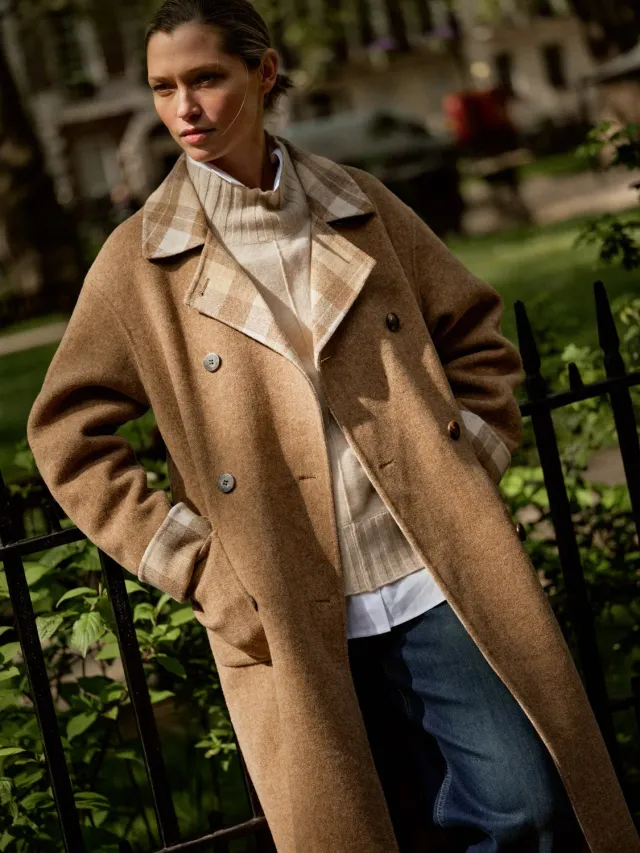 Mos Mosh MMLucca June Jacket Mantel Fischgrät Braun