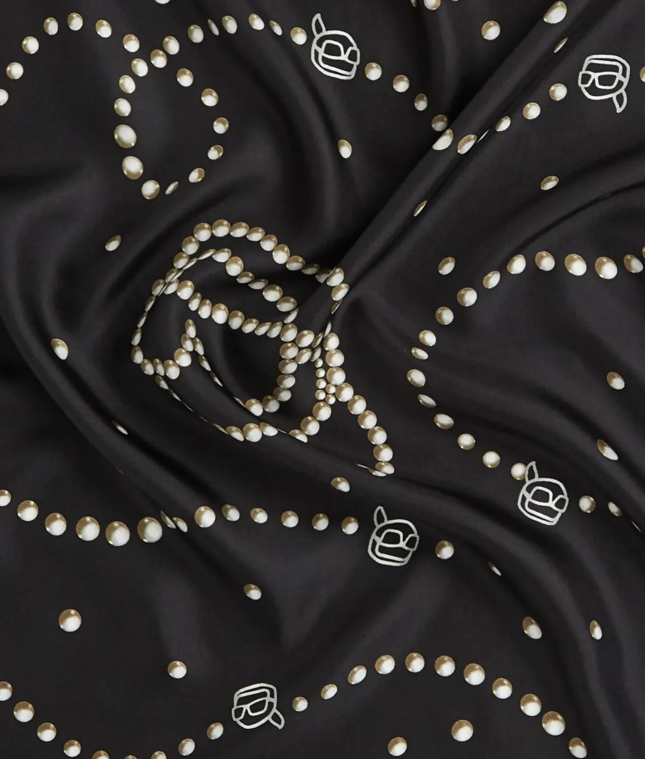 Karl Lagerfeld Ikon Pearl Print Seidenschal Einheitsgröße