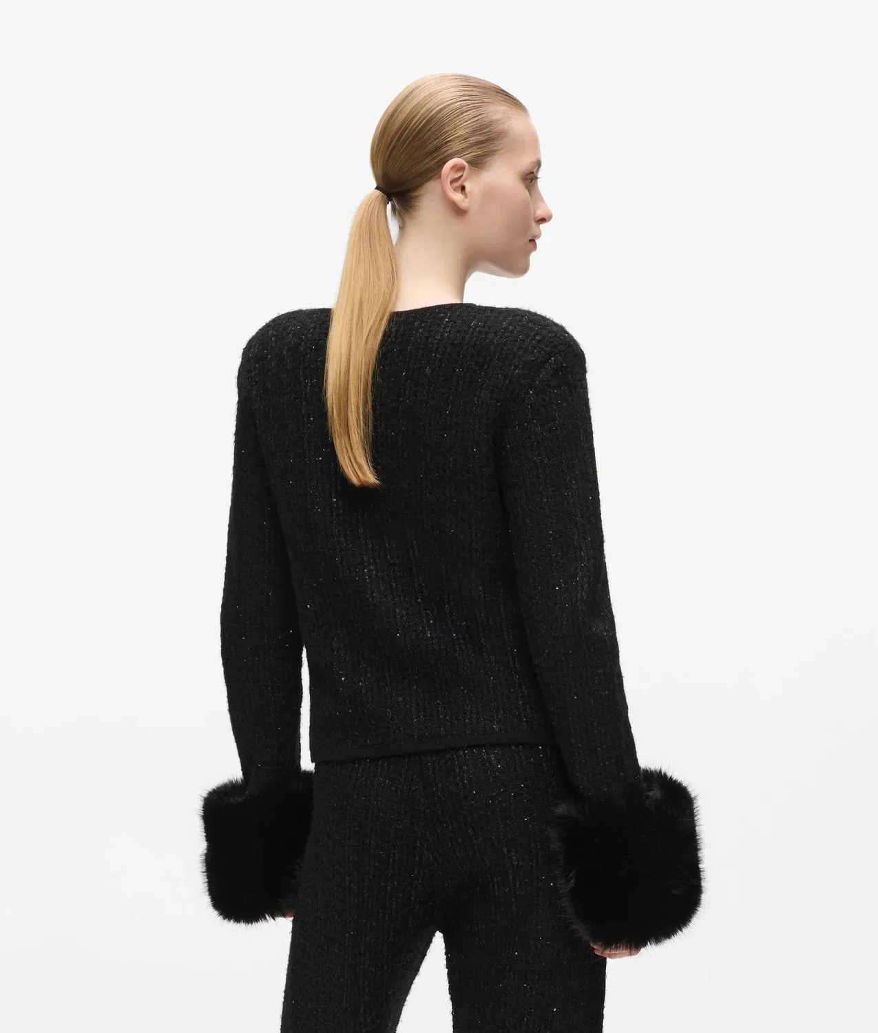 Karl Lagerfeld Strickcardigan Boucle Kunstfell XS-XL