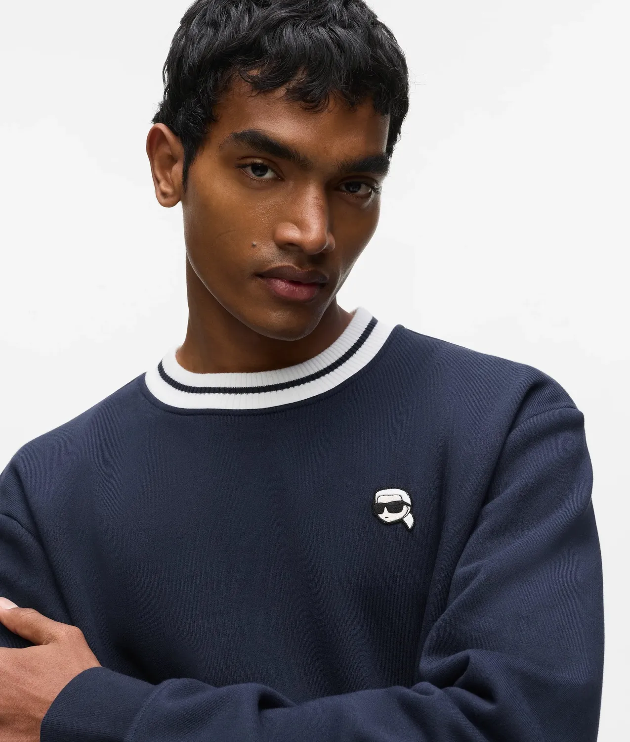 Karl Lagerfeld Ikon Striped Neck Sweatshirt XS-XXL Gestreift