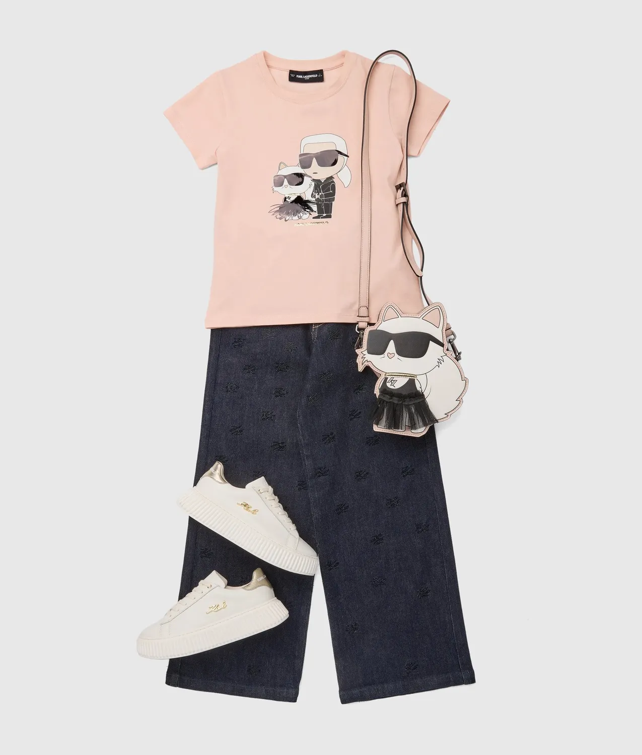 Karl Lagerfeld Ikon T-Shirt Mädchen Metallic Choupette