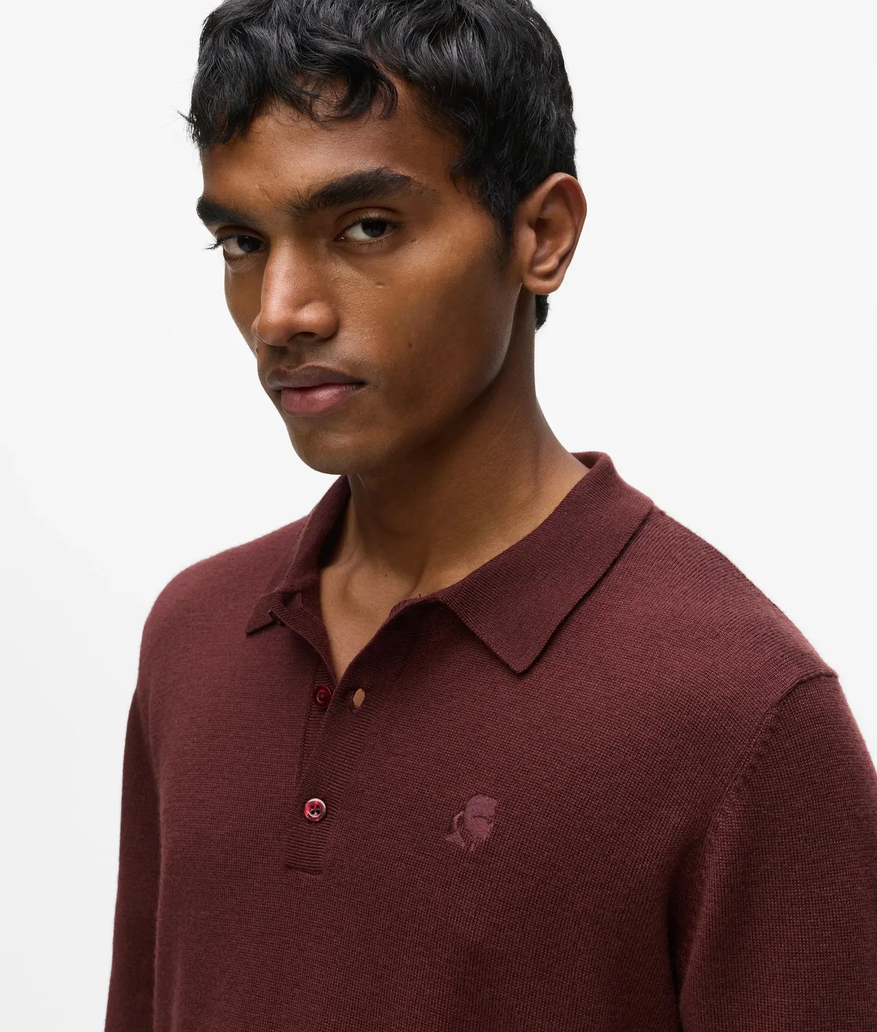Karl Lagerfeld Wool Langarm Polo Herren S-3XL reine Wolle