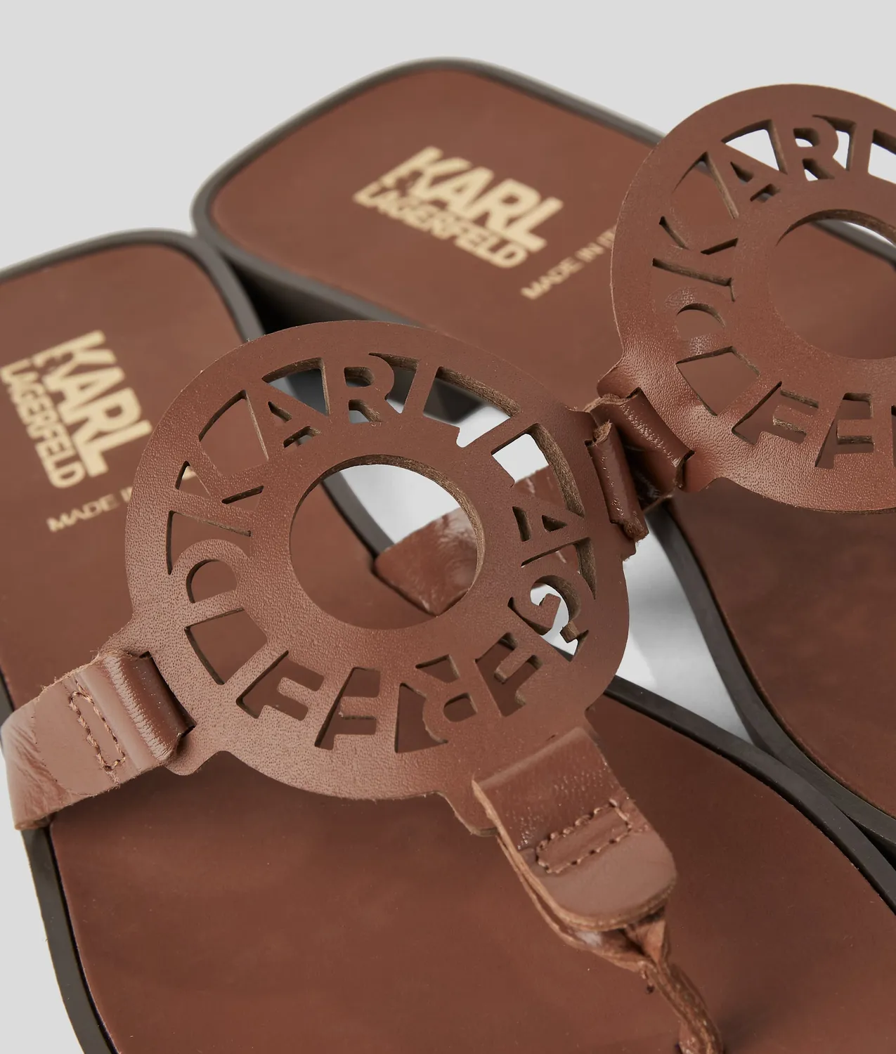 Karl Lagerfeld Ring Logo Sandalen Leder