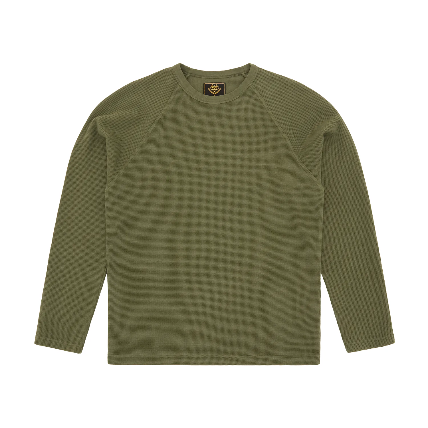 Corteiz Star Raglan Waffle Thermal Longsleeve Olive Baumwolle