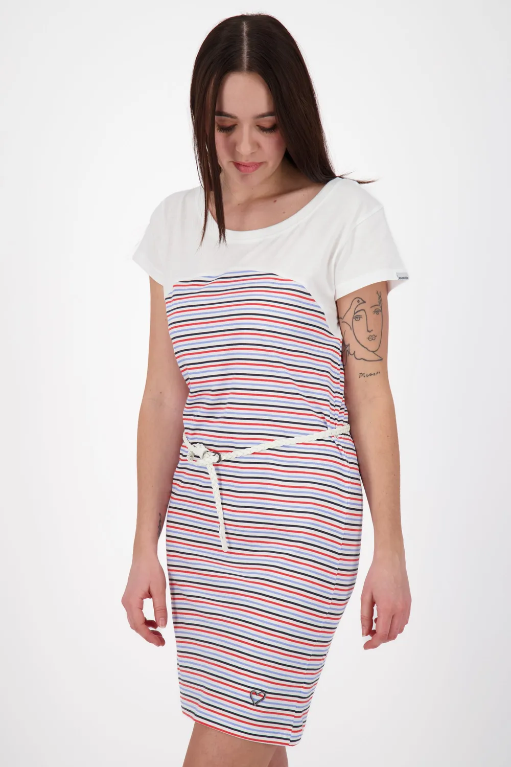Alife & Kickin ClariceAK Kleid Weiß Streifen Gr. S