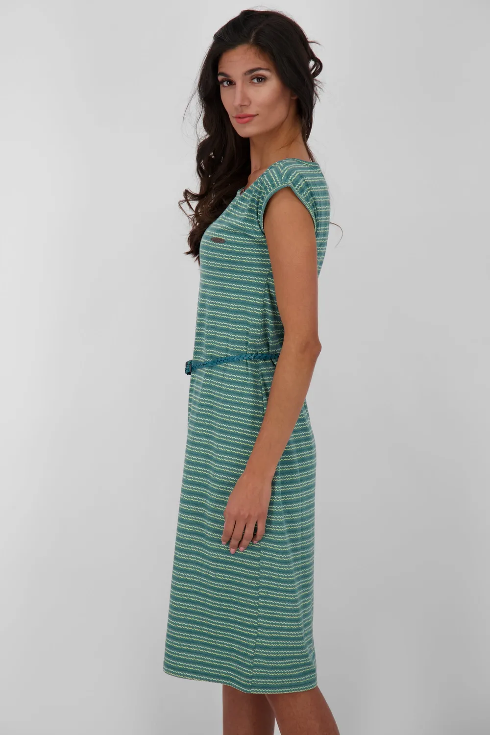 Alife & Kickin MelliAK Kleid Dunkelgrün Jersey Gürtel