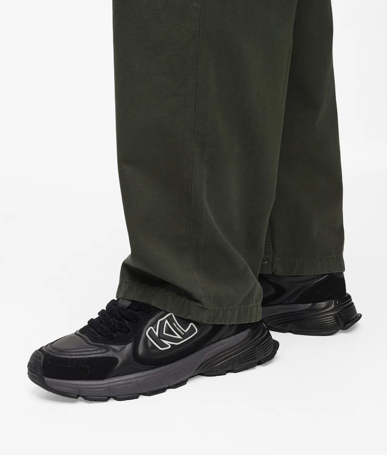 Karl Lagerfeld Orion Monogram Sneaker Leder Schnürer Herren