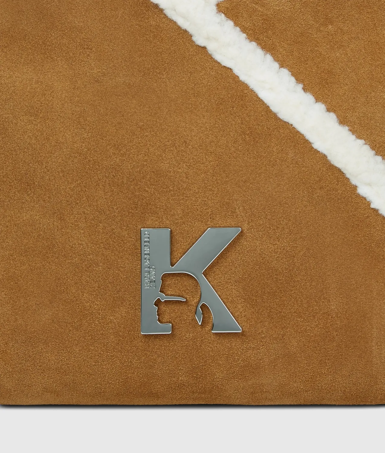Karl Lagerfeld Geo Suede Kleine Tote Wildleder Beige