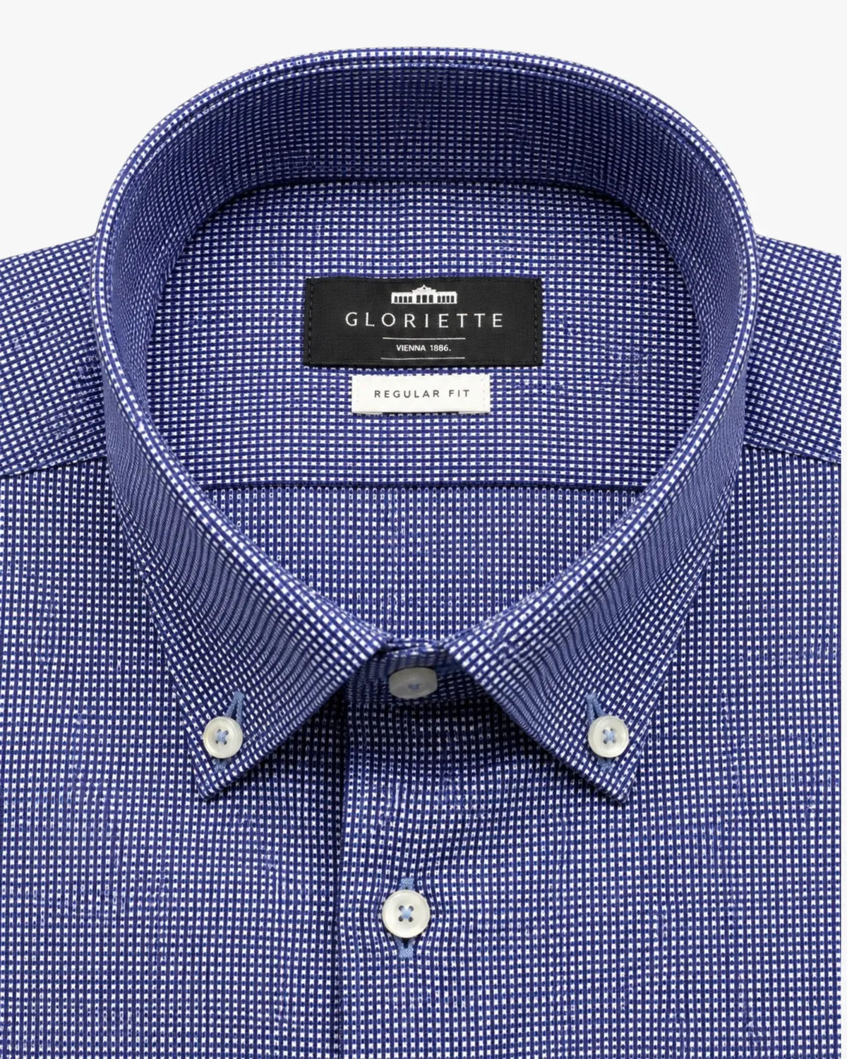 Gloriette Mikro-Struktur Hemd Regular Fit Blau-Weiß