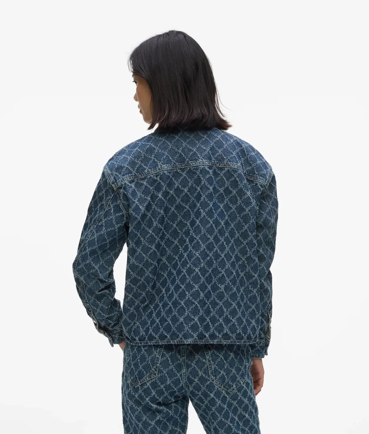 Karl Lagerfeld KL Jeans Argyle Denim Hemd Rauten-Muster