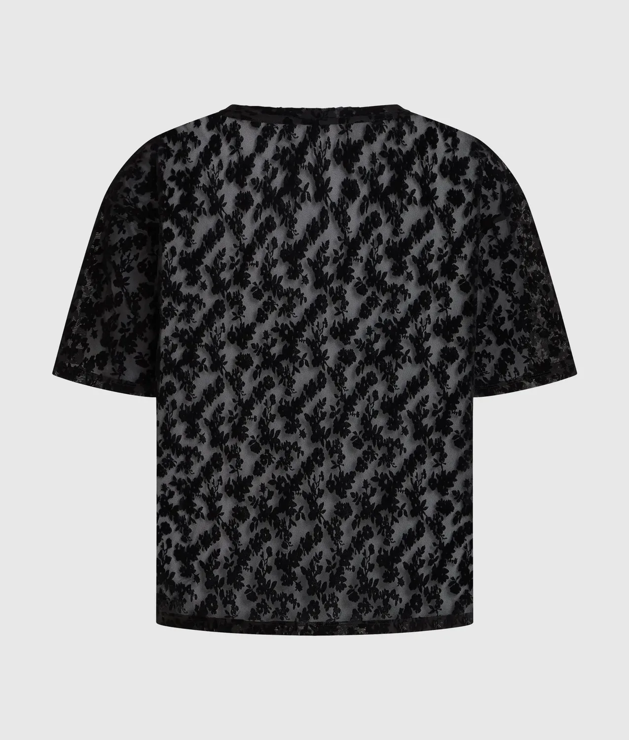 Karl Lagerfeld Floral Mesh T-Shirt Damen S transparent