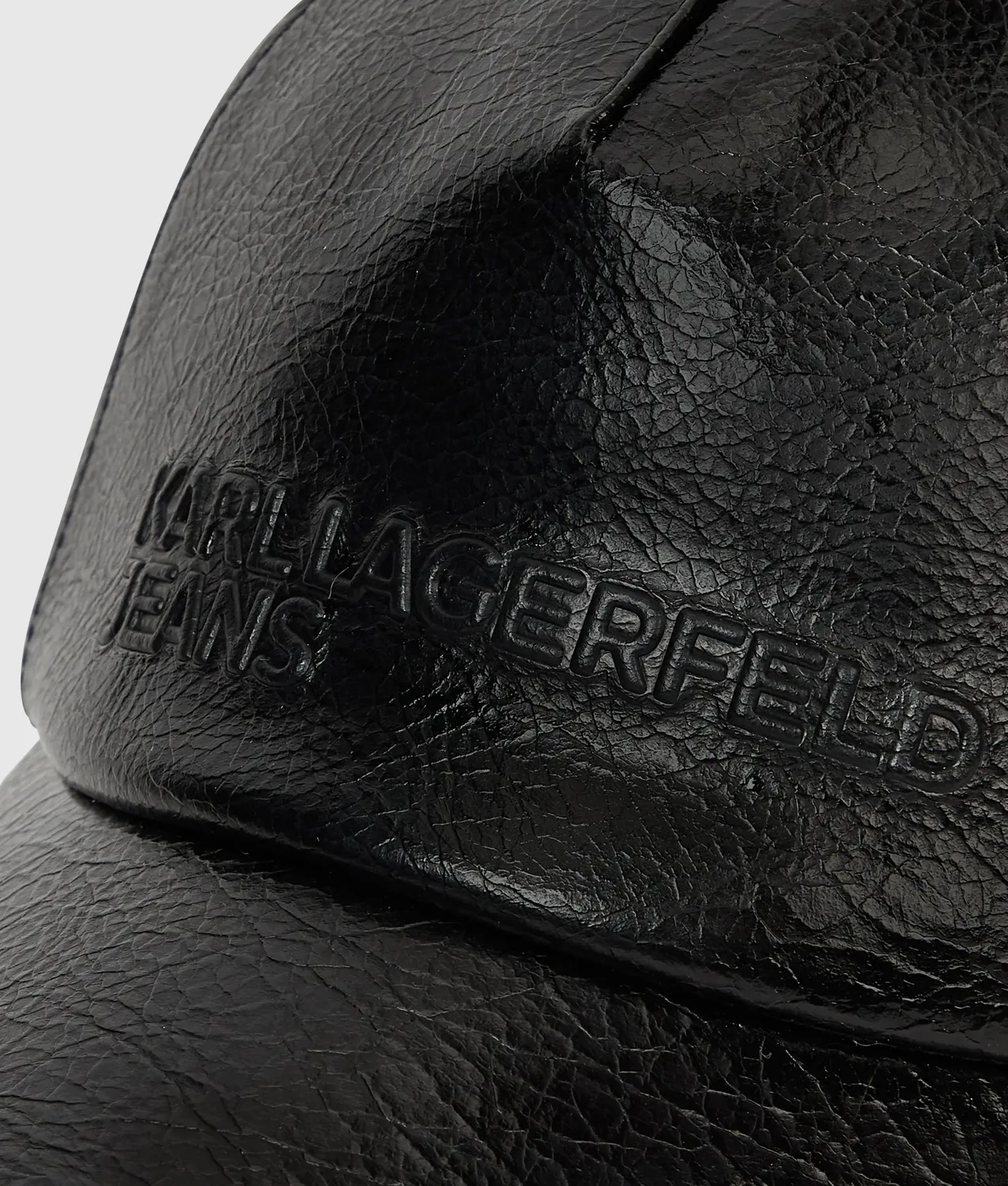 Karl Lagerfeld KL Jeans Cap One Size Kunstleder Cracked-Optik
