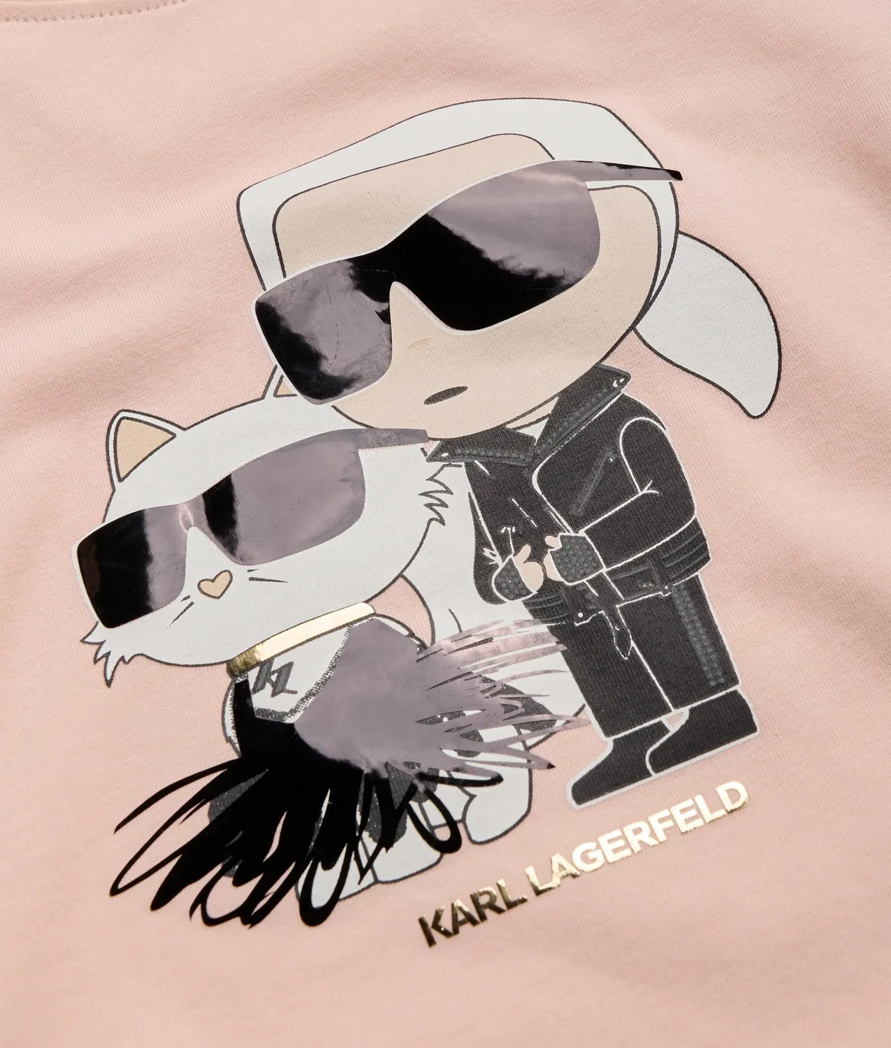 Karl Lagerfeld Ikon T-Shirt Mädchen Metallic Choupette