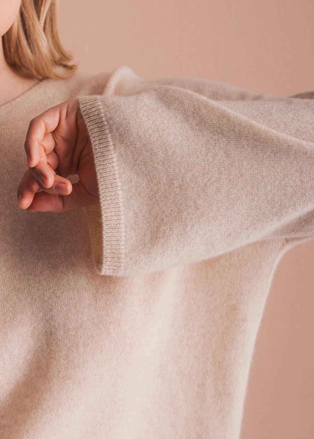 Senatex Kaschmirpullover mit weitem Ausschnitt Pullover Navy