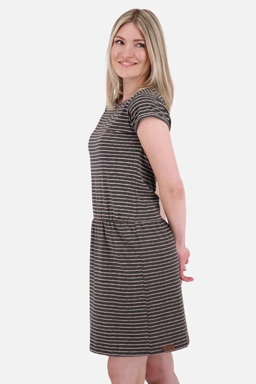 Alife & Kickin ShannaAK Z Kleid Schwarz Gestreift Jersey