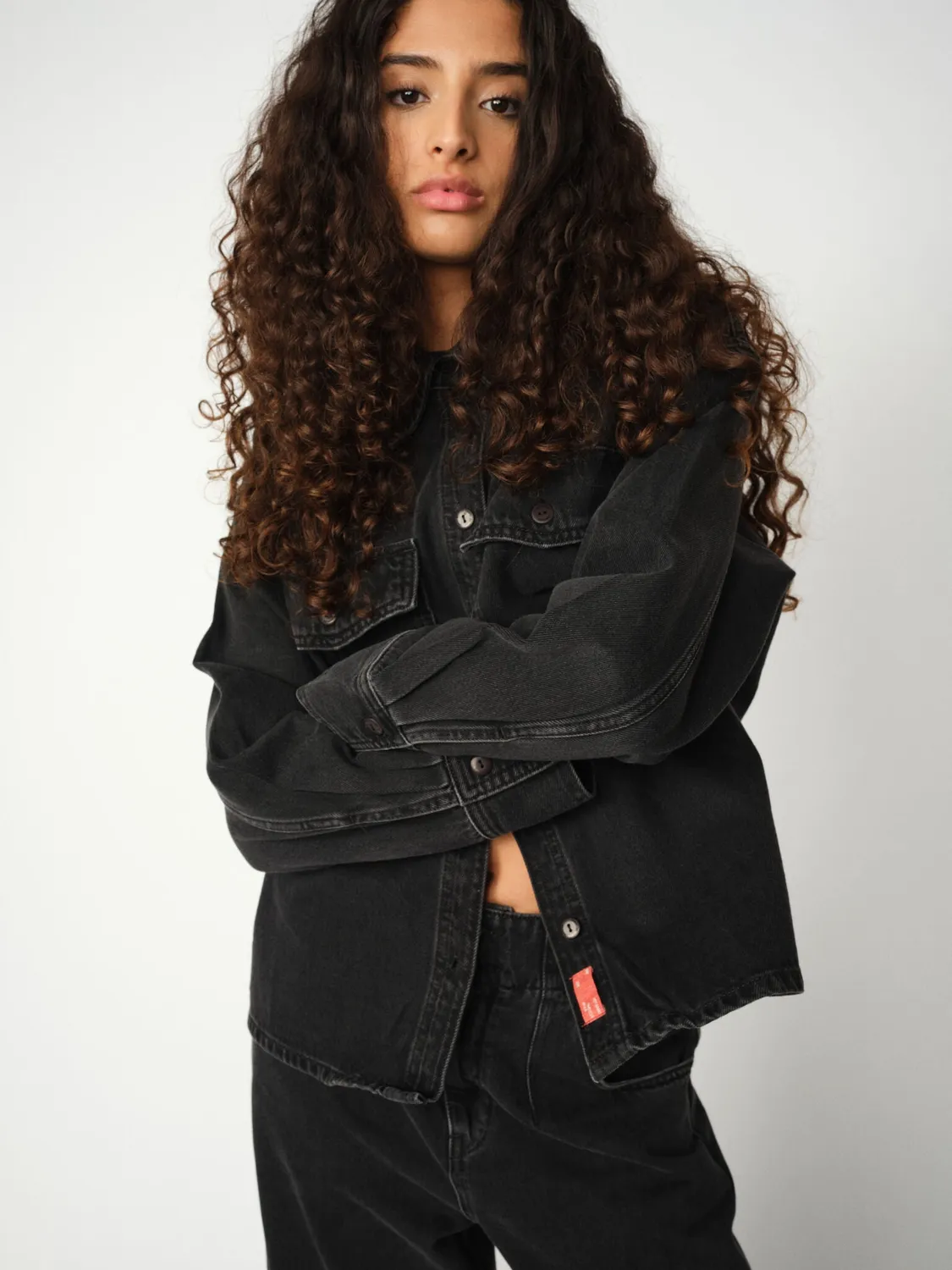 Mos Mosh MMHNice Drapy Hemd Schwarz Denim