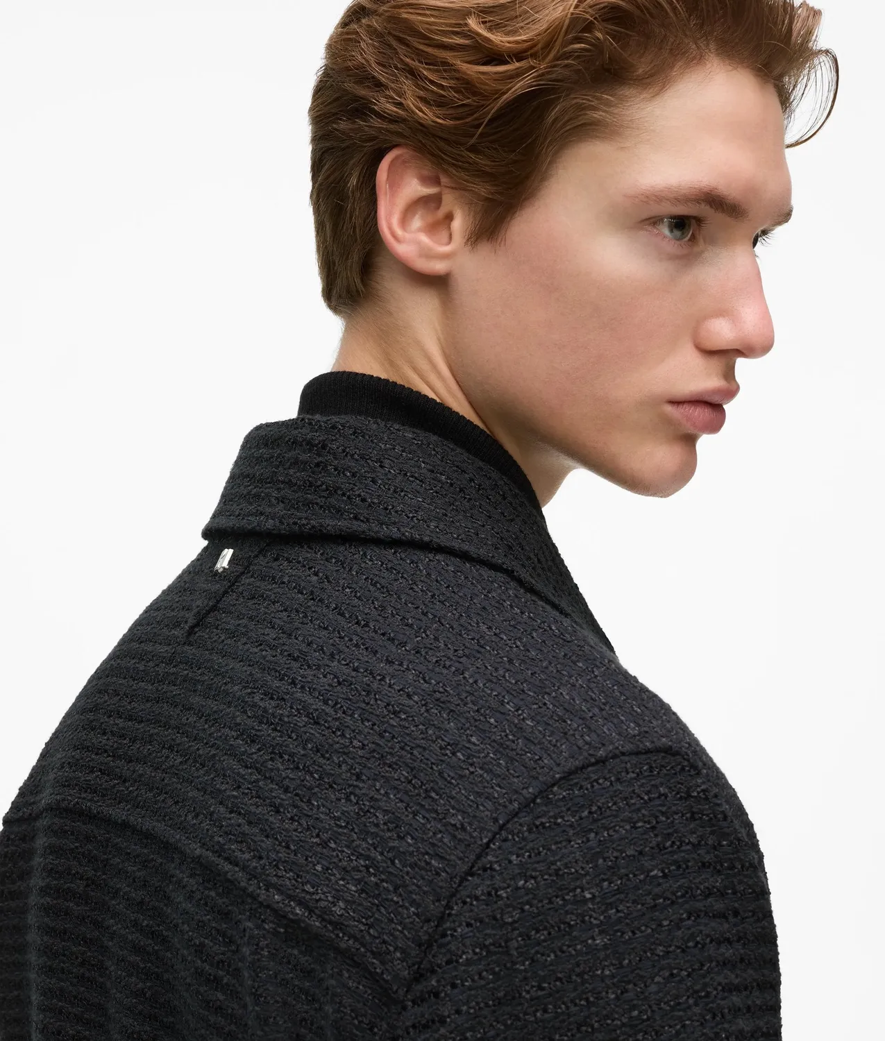 Karl Lagerfeld Bouclé Jacke Zip-up mit Anstecker