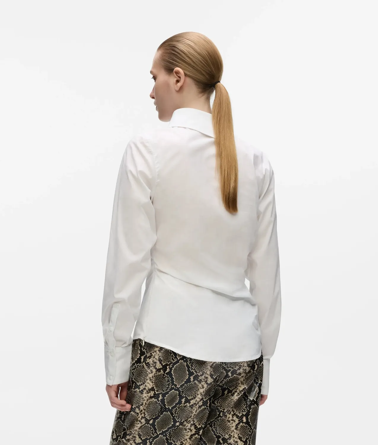 Karl Lagerfeld Asymmetric Button Bluse Raffung Damen