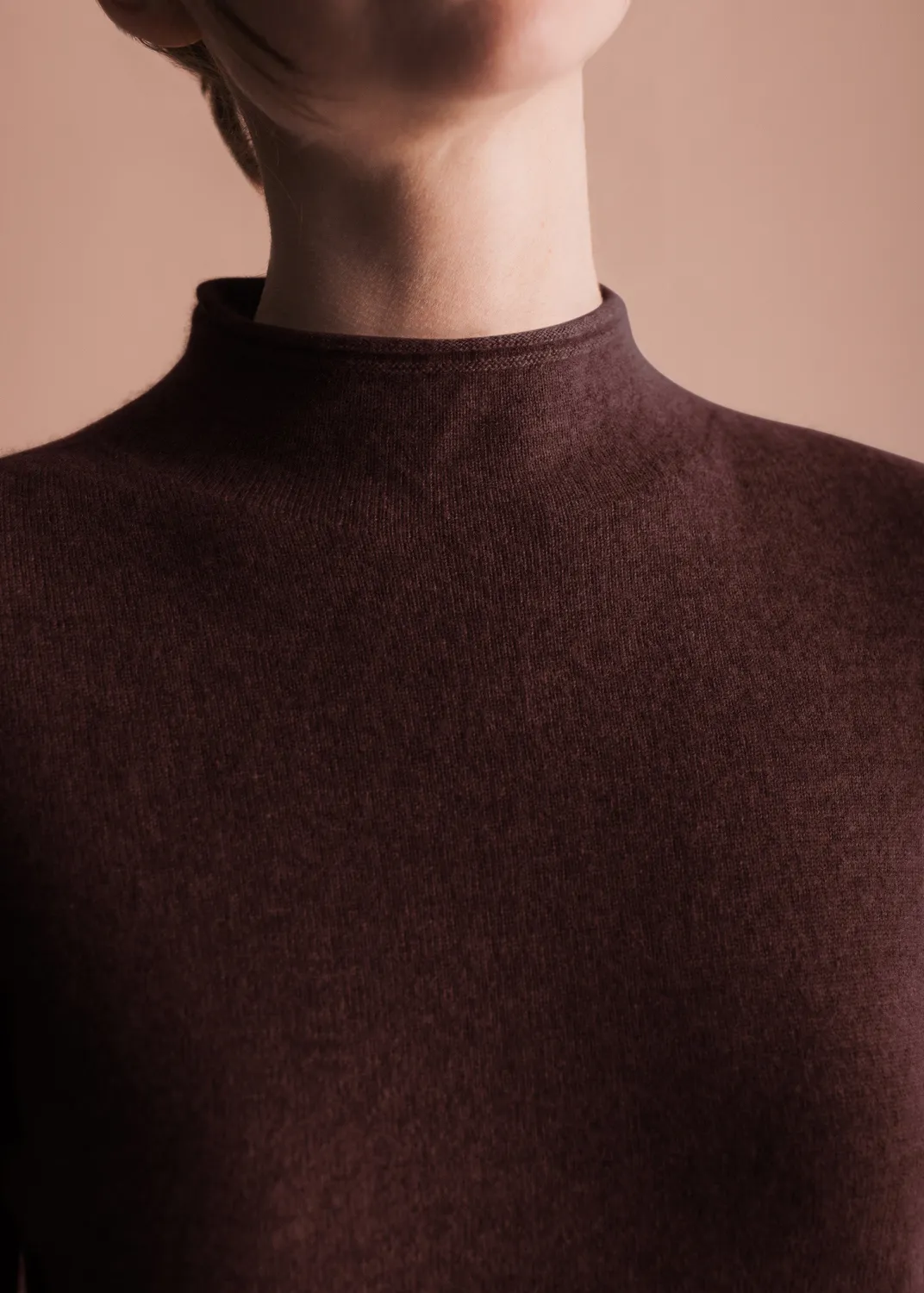 Senatex Stehkragen Pullover Kaschmir Hazelnut