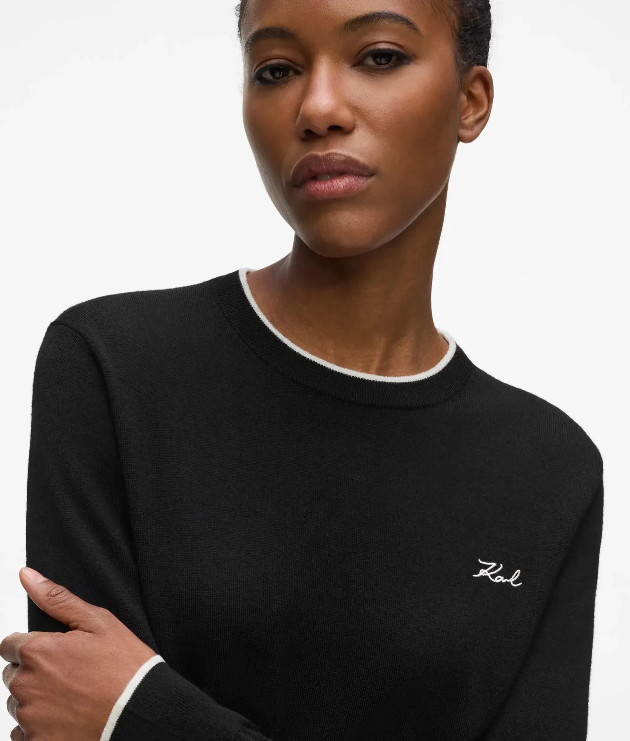 Karl Lagerfeld Merino Crewneck Pullover Merinowolle