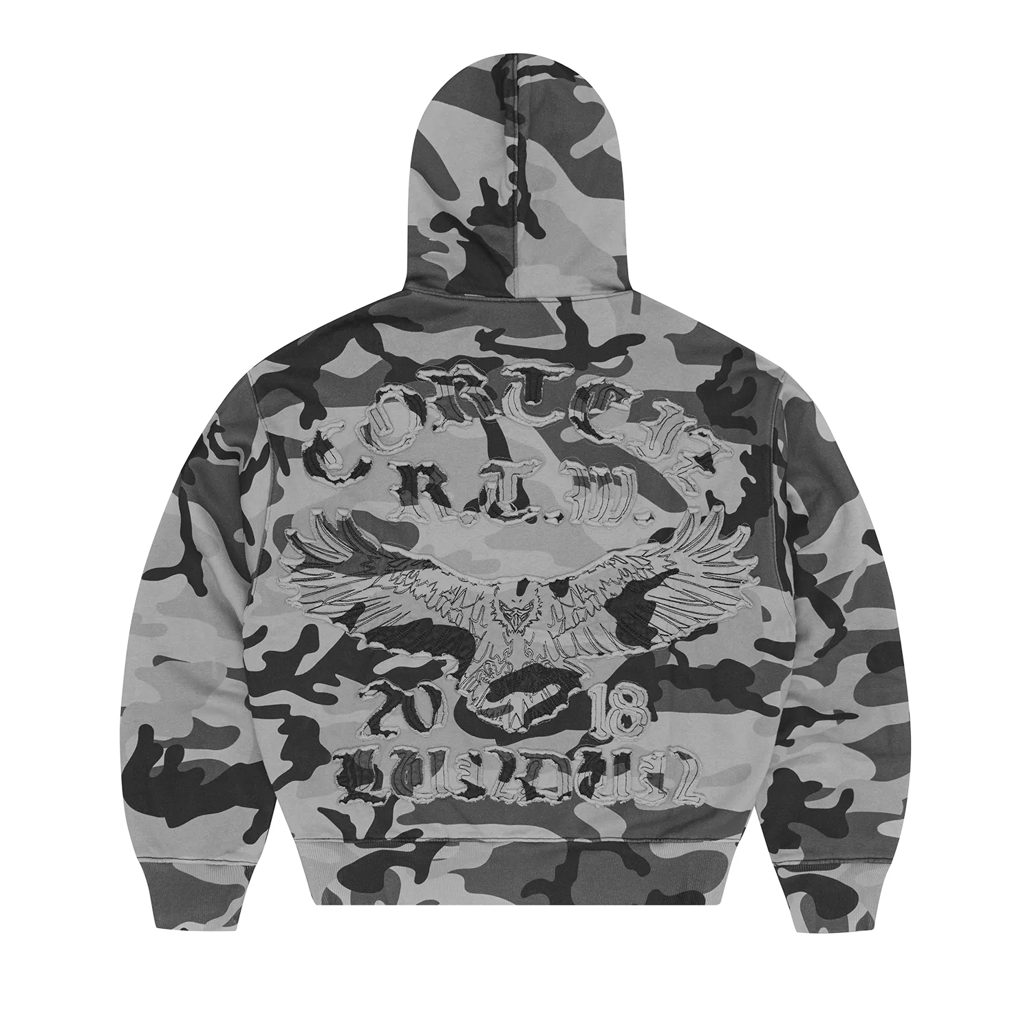 Corteiz Diplomatic Zip-Hoodie Washed Camo Baumwolle