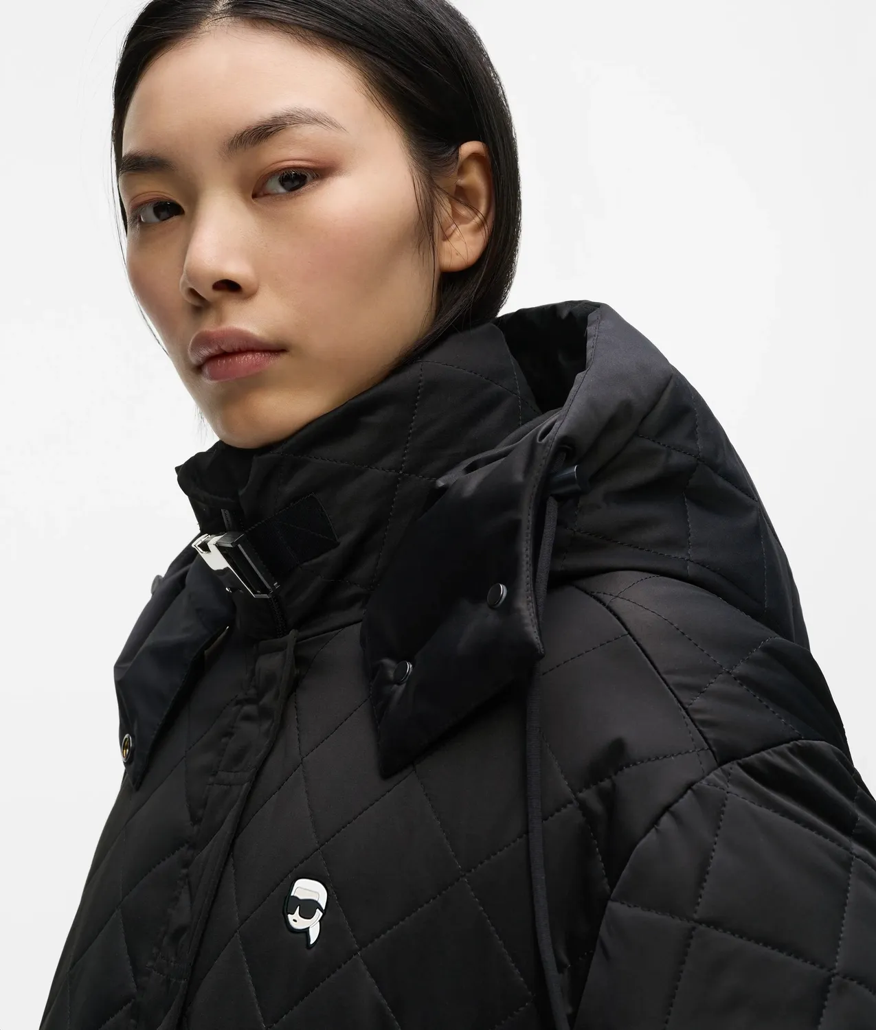 Karl Lagerfeld Ikon Stepp Pufferjacke Kapuze XS-XL wattiert