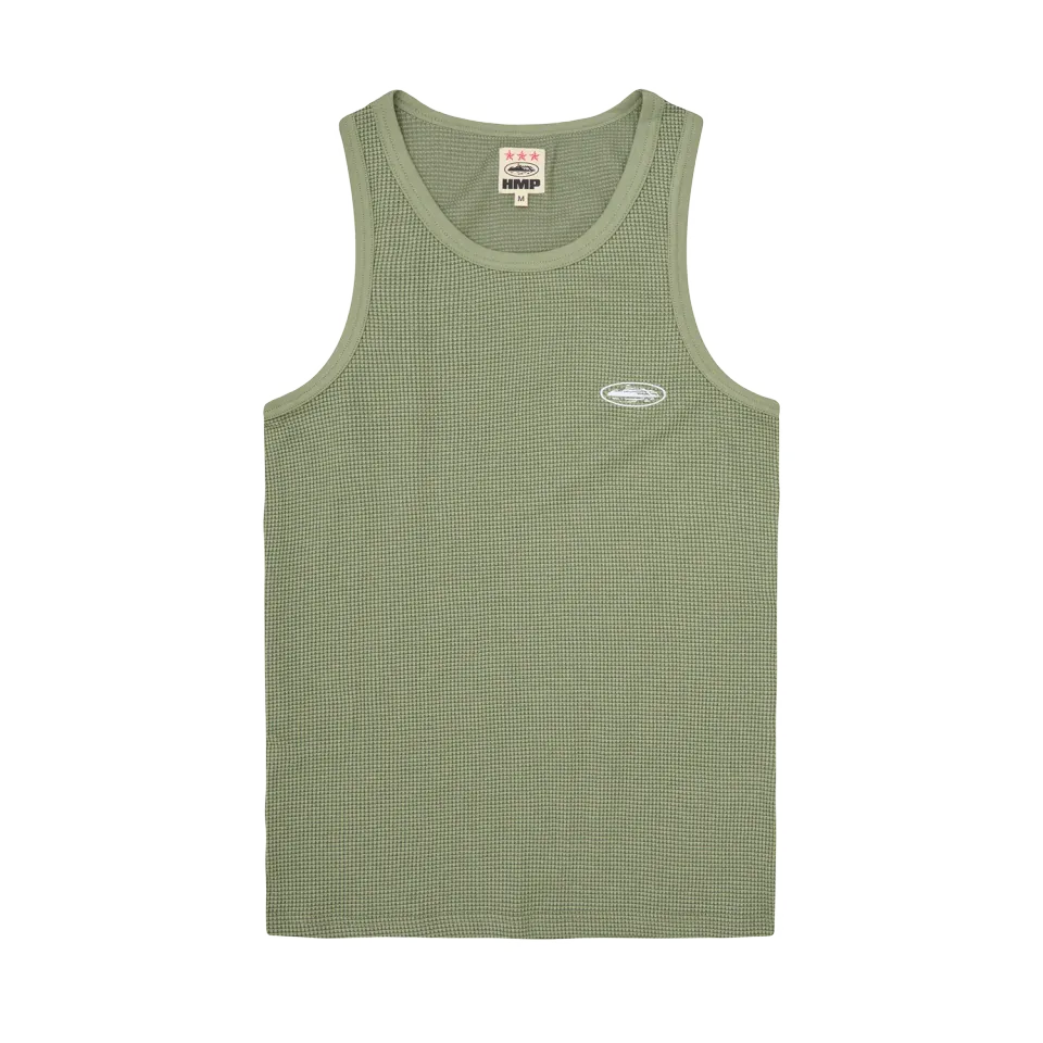 Corteiz HMP Classic Tank Top Olive Waffle