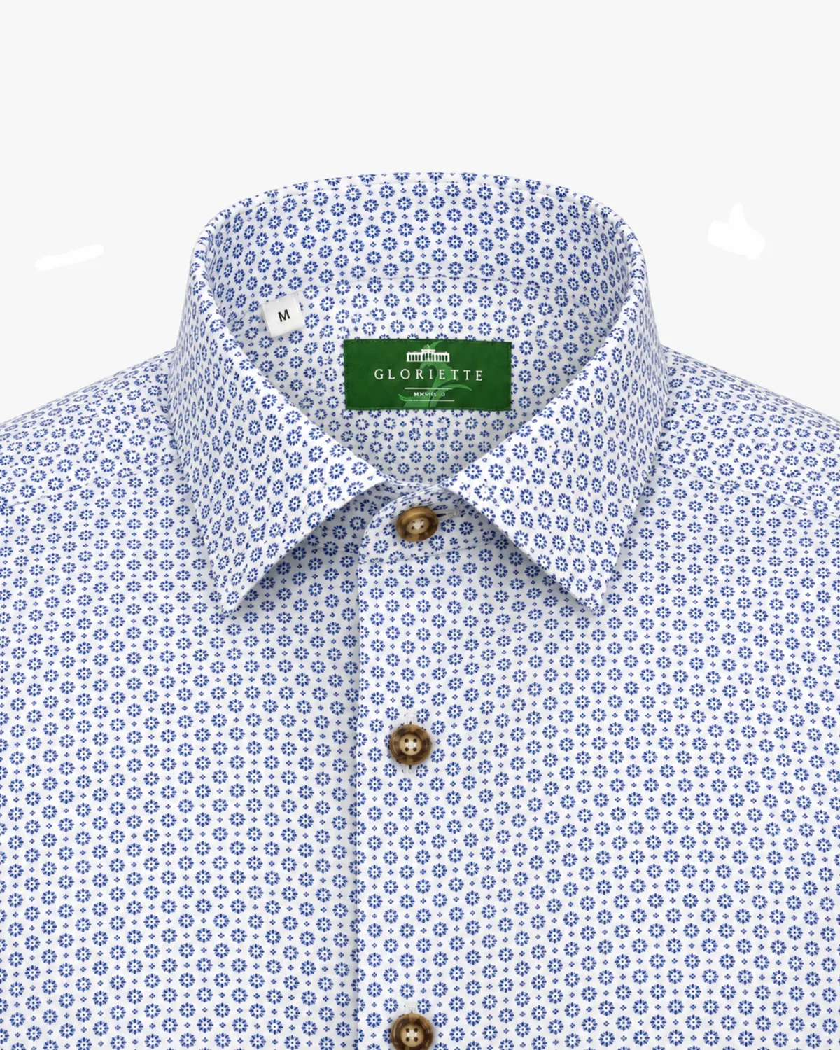 Gloriette Fashion Fit Trachtenhemd hellblau floral