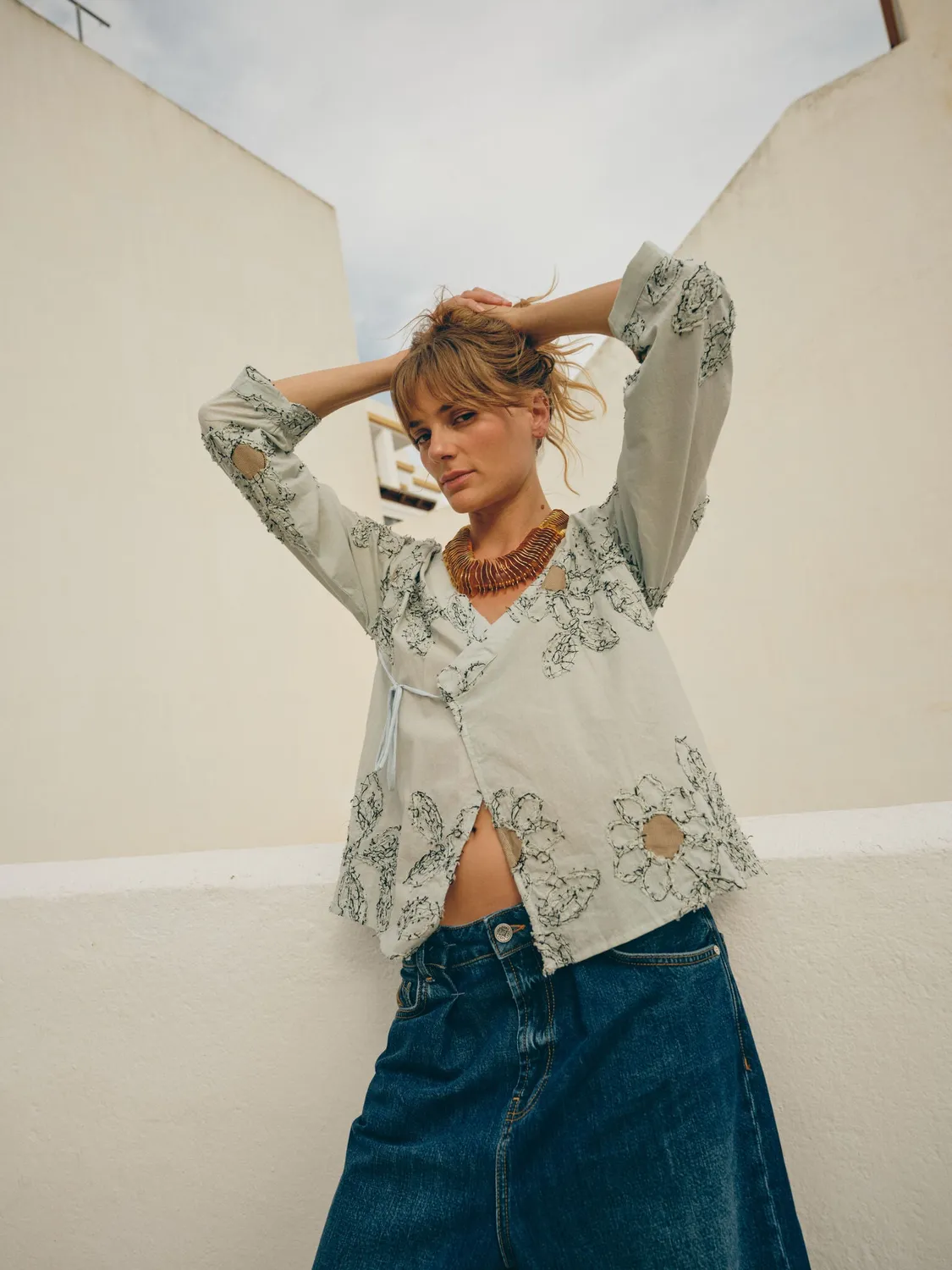 Mos Mosh MMHHaven Pleat Jeans Dunkelblau Cropped