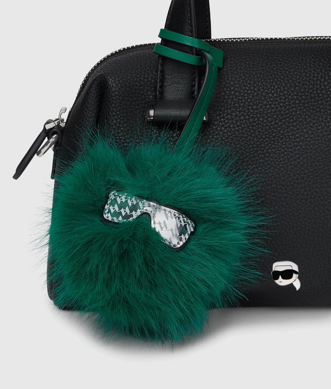 Karl Lagerfeld Ikon Pebble Satchel-Tasche Charm Einheitsgröße