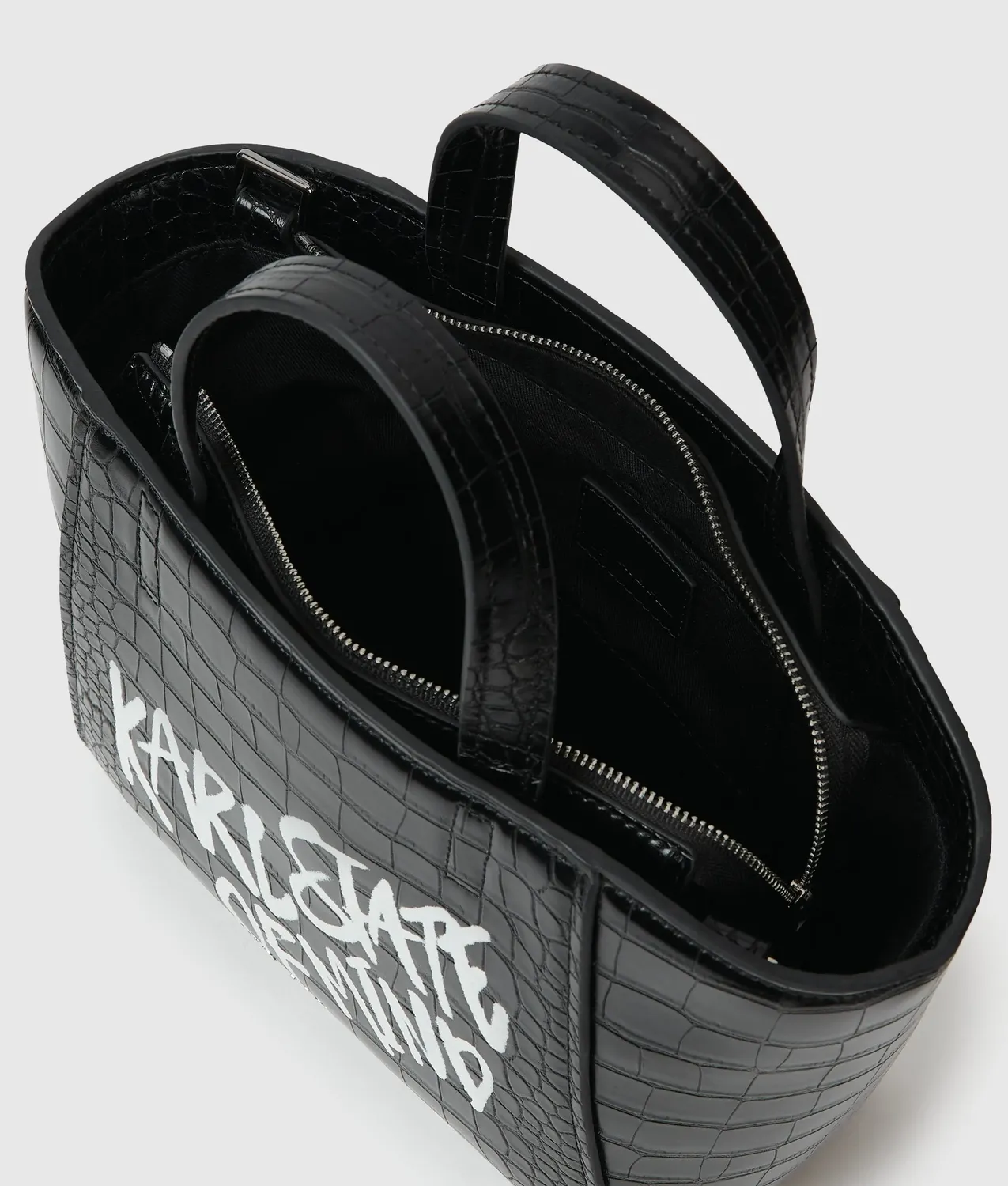 Karl Lagerfeld Karl Quote Mini Tote Kroko schwarz