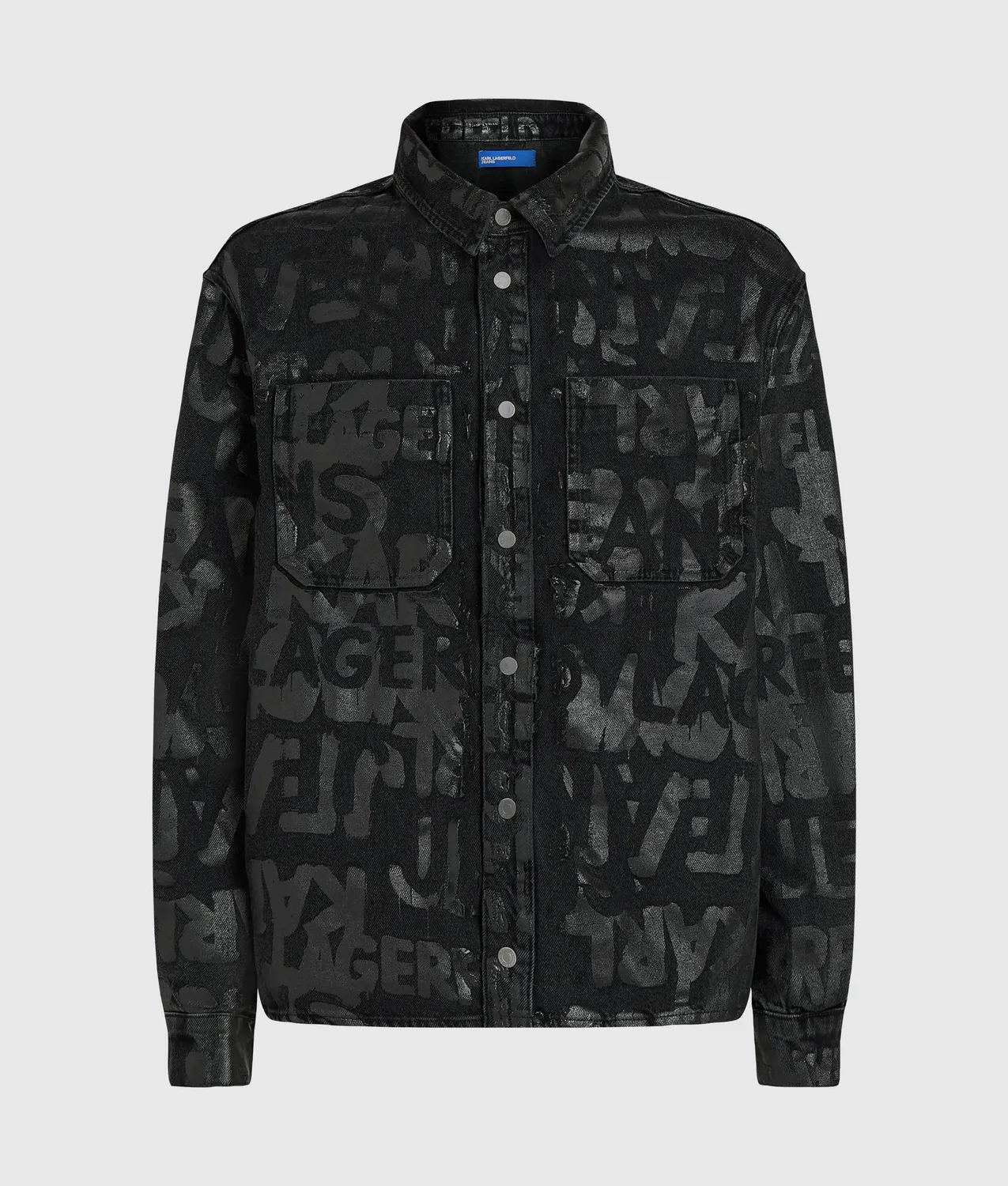 Karl Lagerfeld Jeans All-Over Logo Denim Overshirt Herren