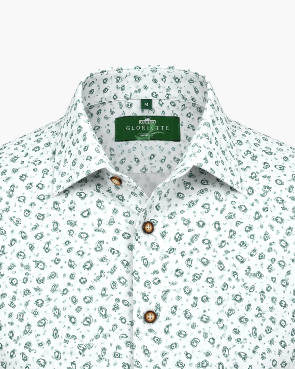 Gloriette Paisley-Allover Trachtenhemd Herren Fashion Fit Weiß