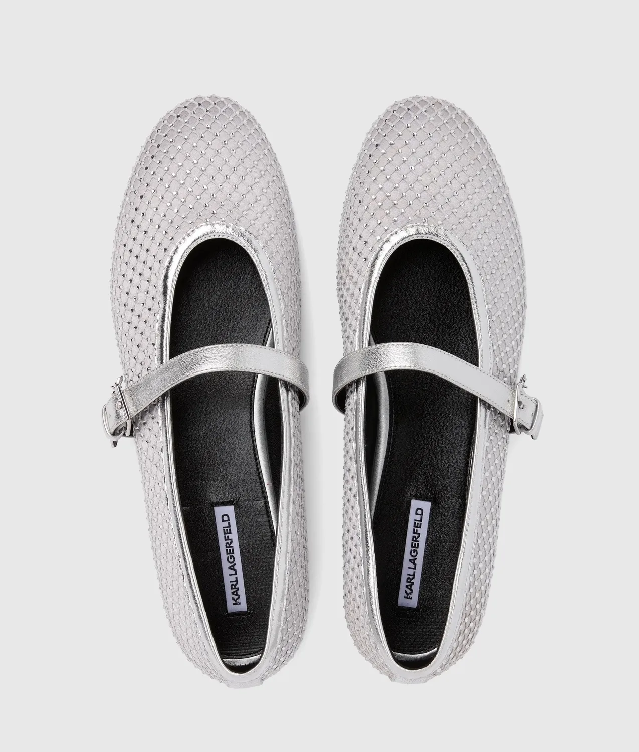 Karl Lagerfeld Karo Mesh Mary Janes Strass 4-10