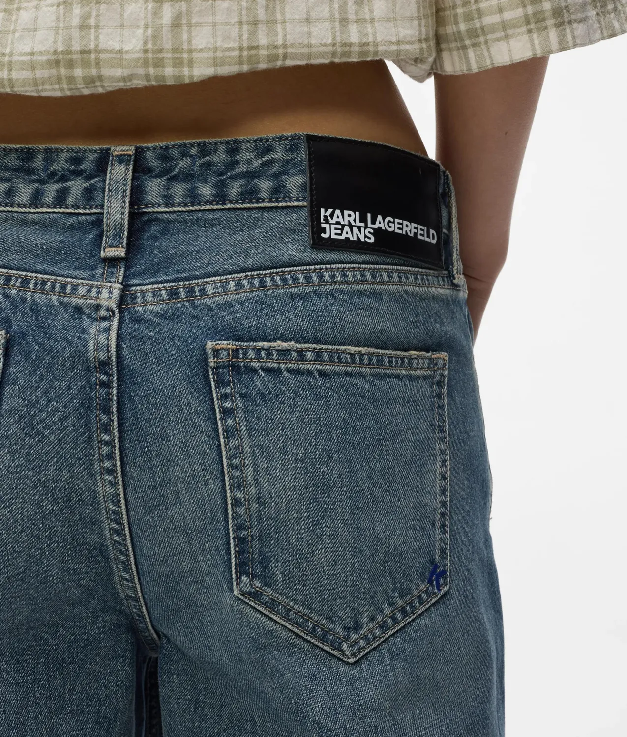 Karl Lagerfeld KL Jeans Distressed Relaxed Jeans Mid-Rise