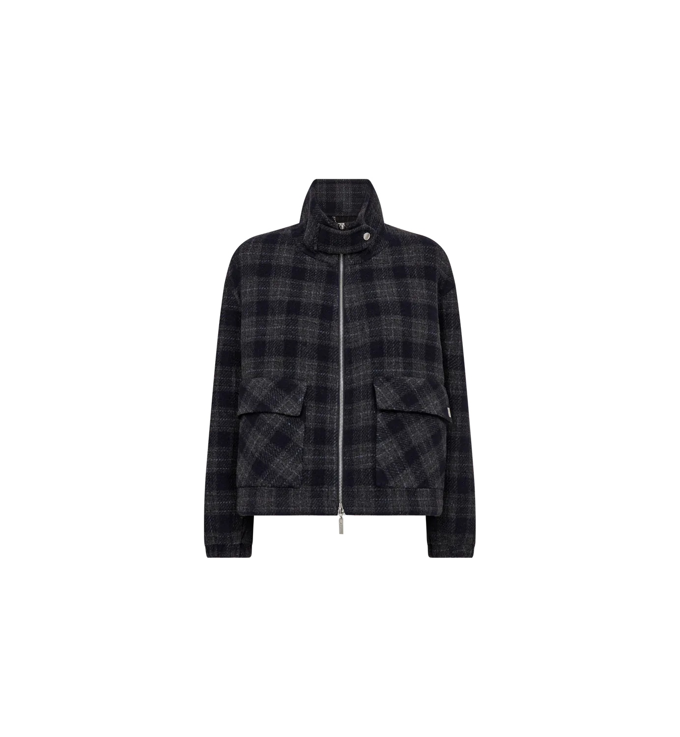 Mos Mosh MMCamille Check Bomberjacke Karo Navy Oversize