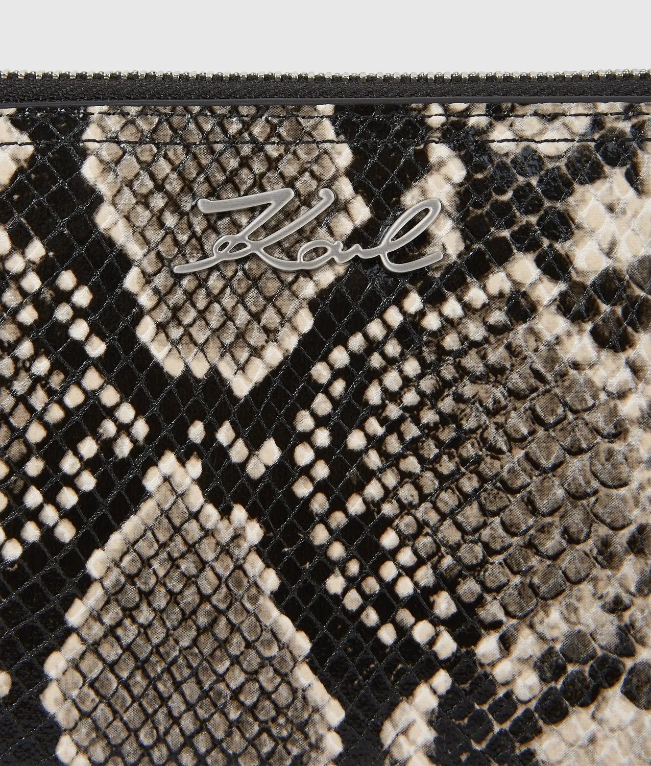Karl Lagerfeld K/Signature Python Travel Pouch Leder