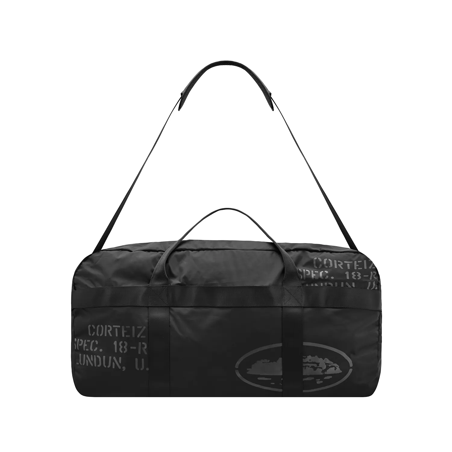 Corteiz XXL Commando Duffle Bag Reisetasche Schwarz Nylon