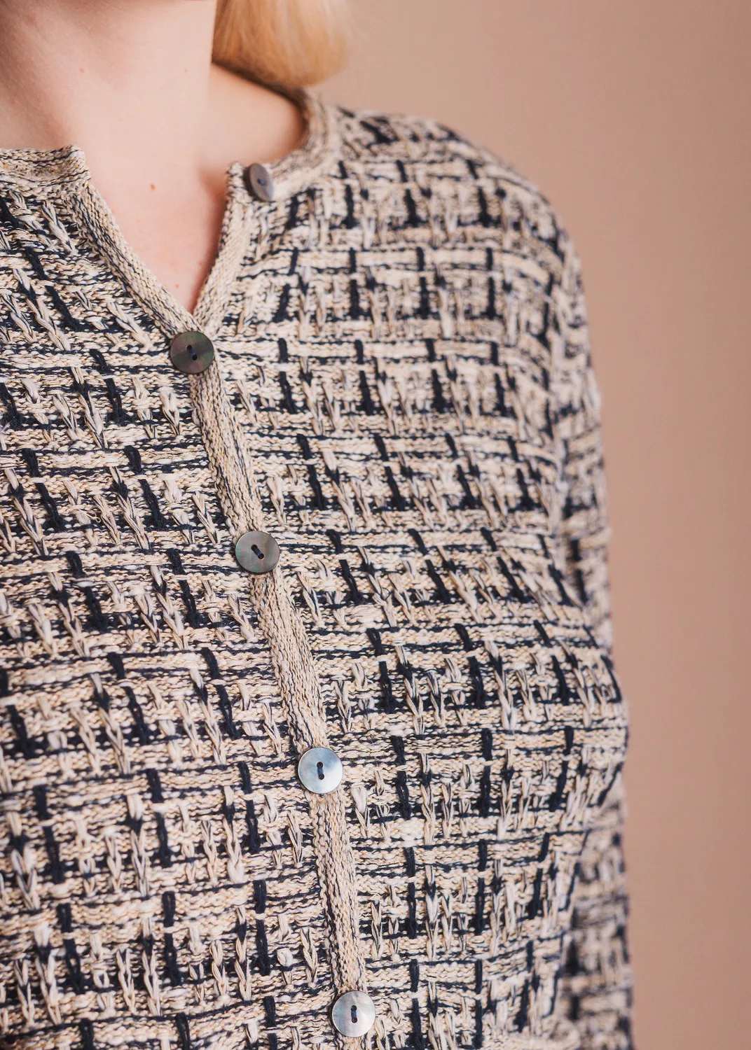 Senatex Bouclé-Jacke Tweed Navy Combo zeitlos