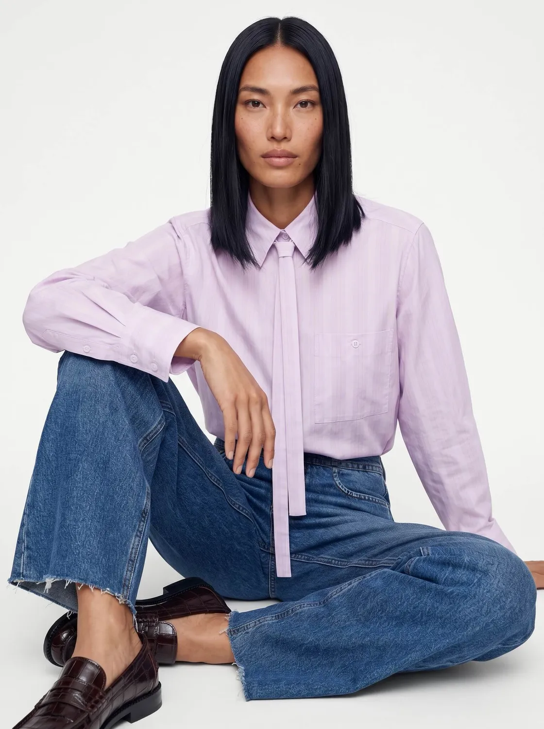 Mos Mosh MMHEver Stripe Shirt Bluse Rosa Relaxed