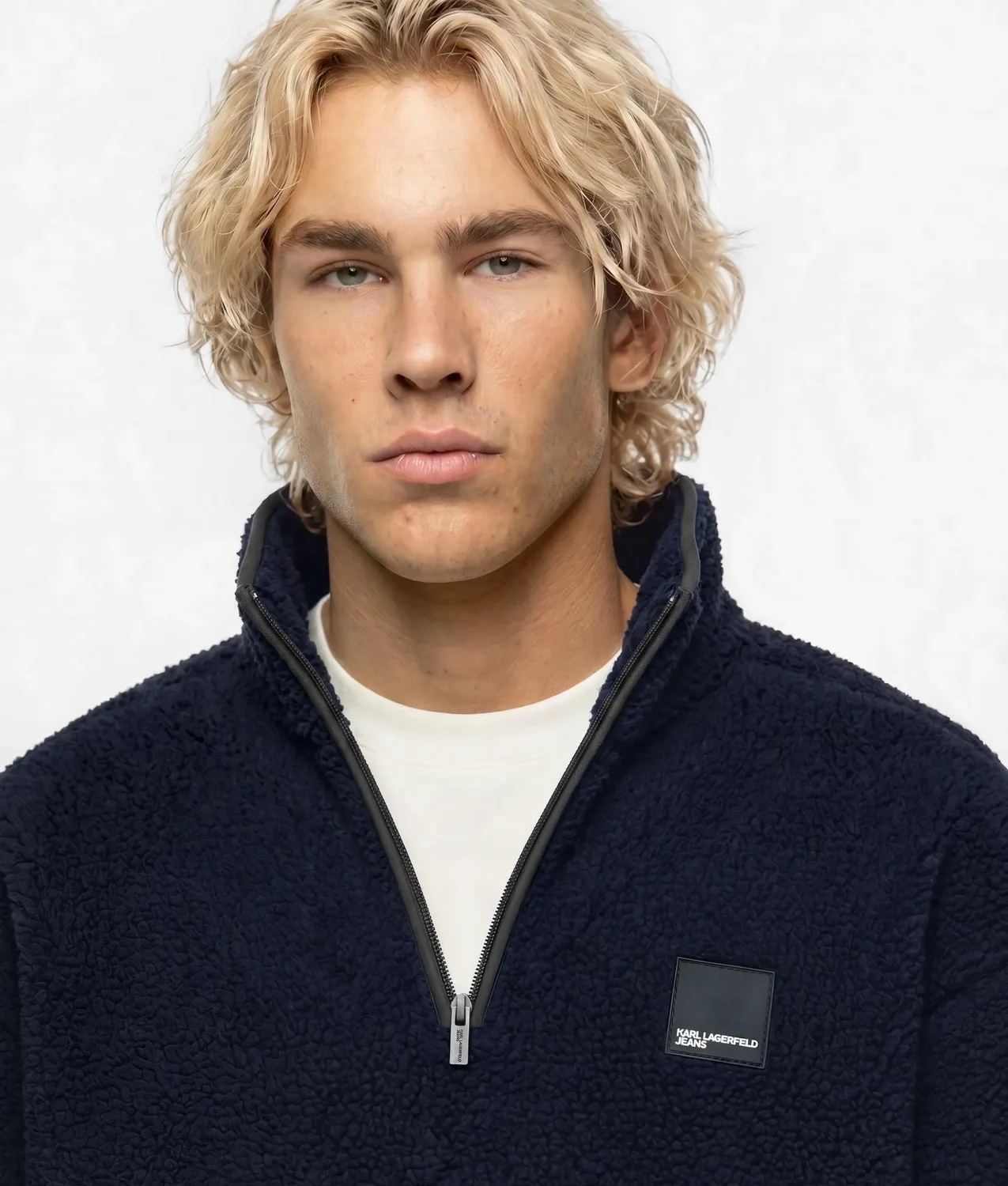 Karl Lagerfeld KL Jeans Sweatshirt Half-Zip Teddy