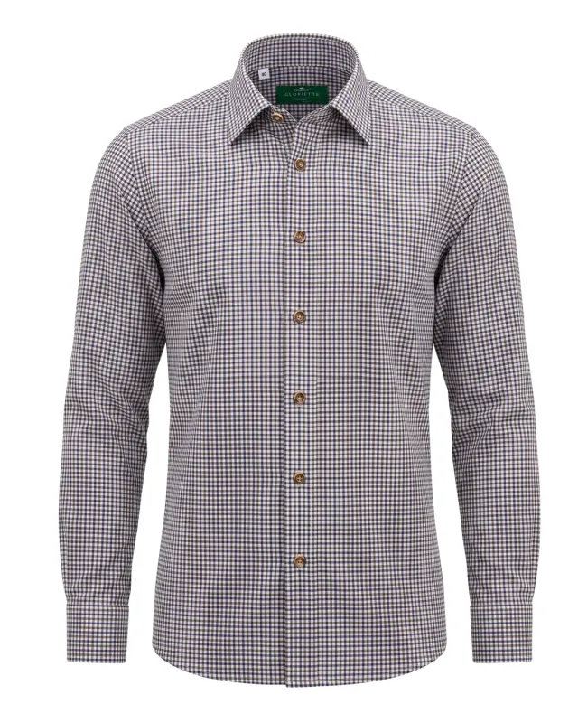 Gloriette Windsor Braun Blau Trachtenhemd kariert