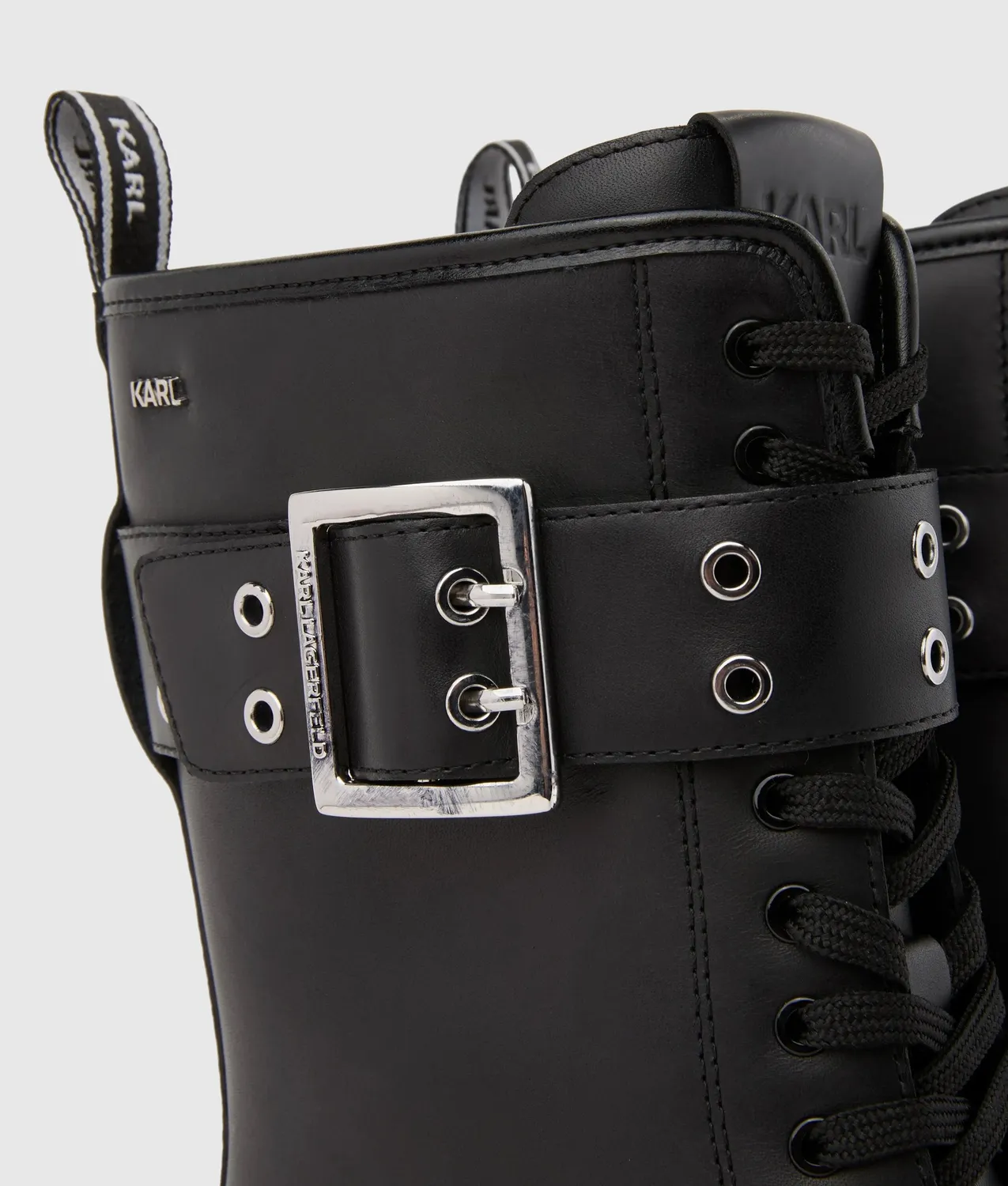 Karl Lagerfeld Kyla Schnürboots Leder Schnallen