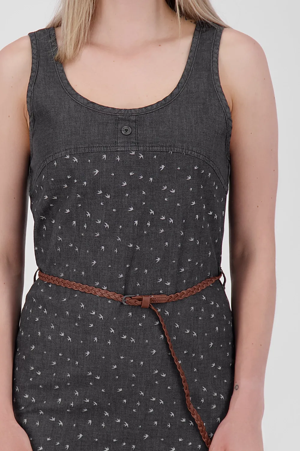 Alife & Kickin DoiaAK B Kleid Schwarz Denim Gürtel