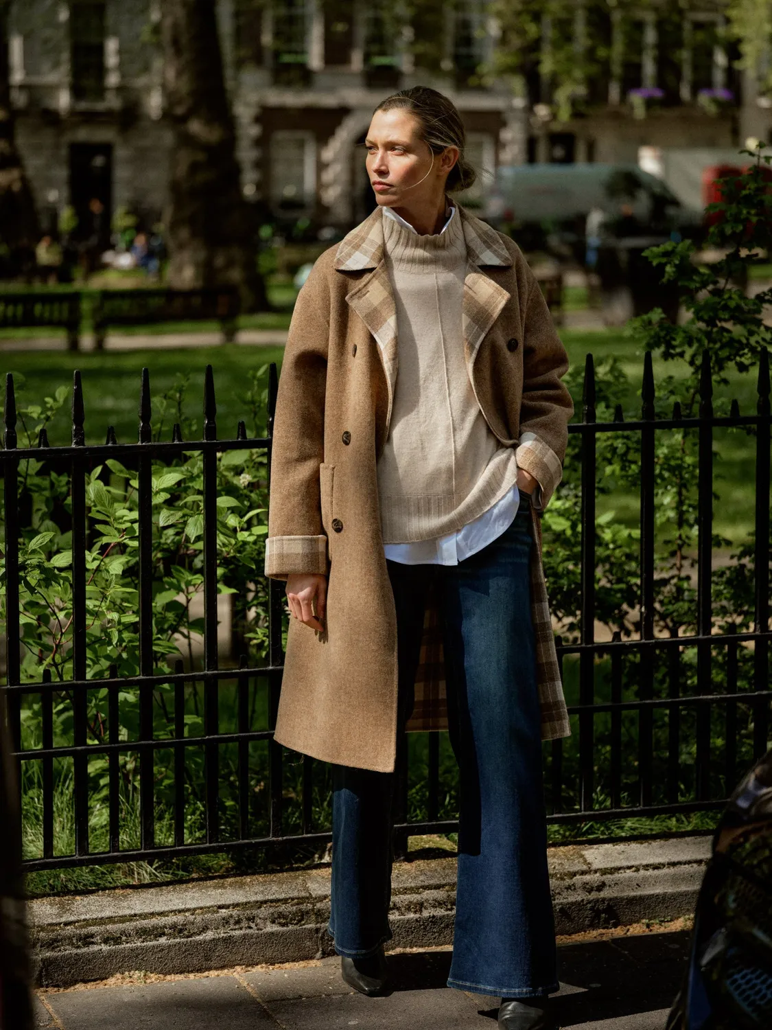 Mos Mosh MMLucca June Jacket Mantel Fischgrät Braun